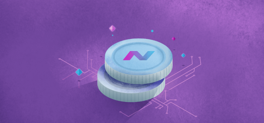 NAV coin coins with purple background