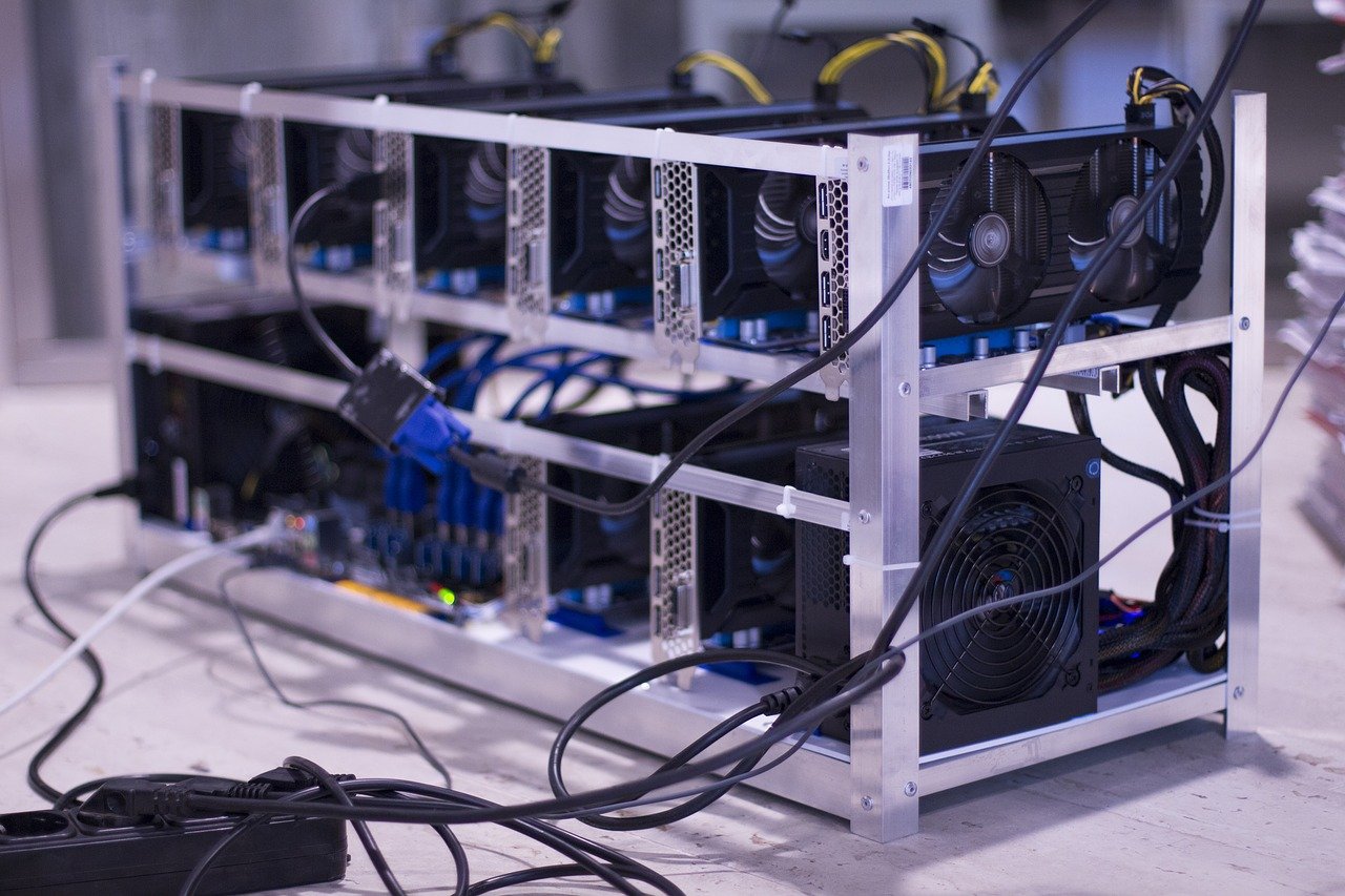 Single component of Bitcoin ASIC mining machine.