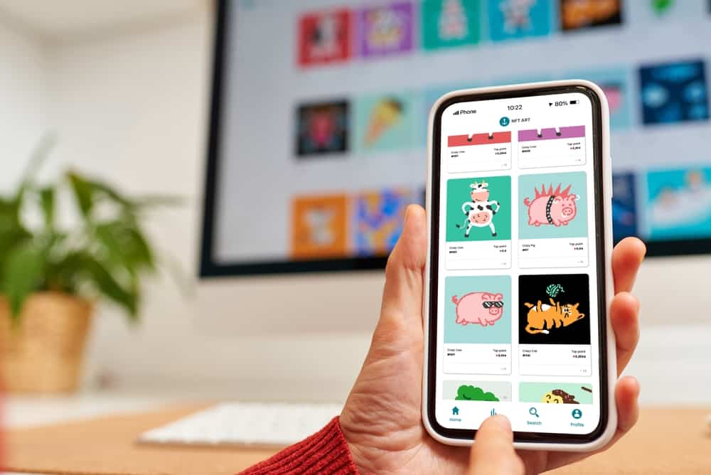 Photo of NFT platform on mobile phone