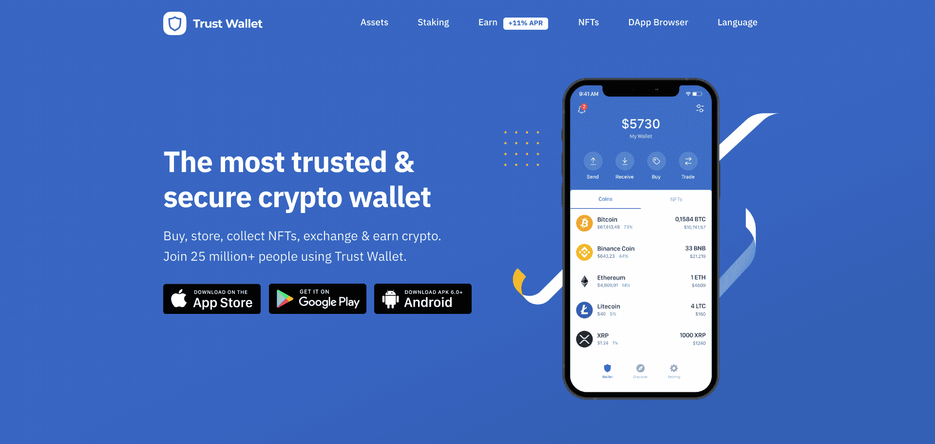 Trust Wallet supports OpenSea.