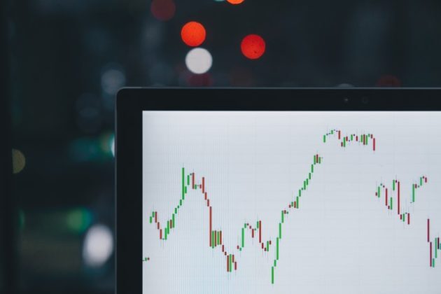 Computer screen depicting a graph of Cryptocurrency Technical Analysis.