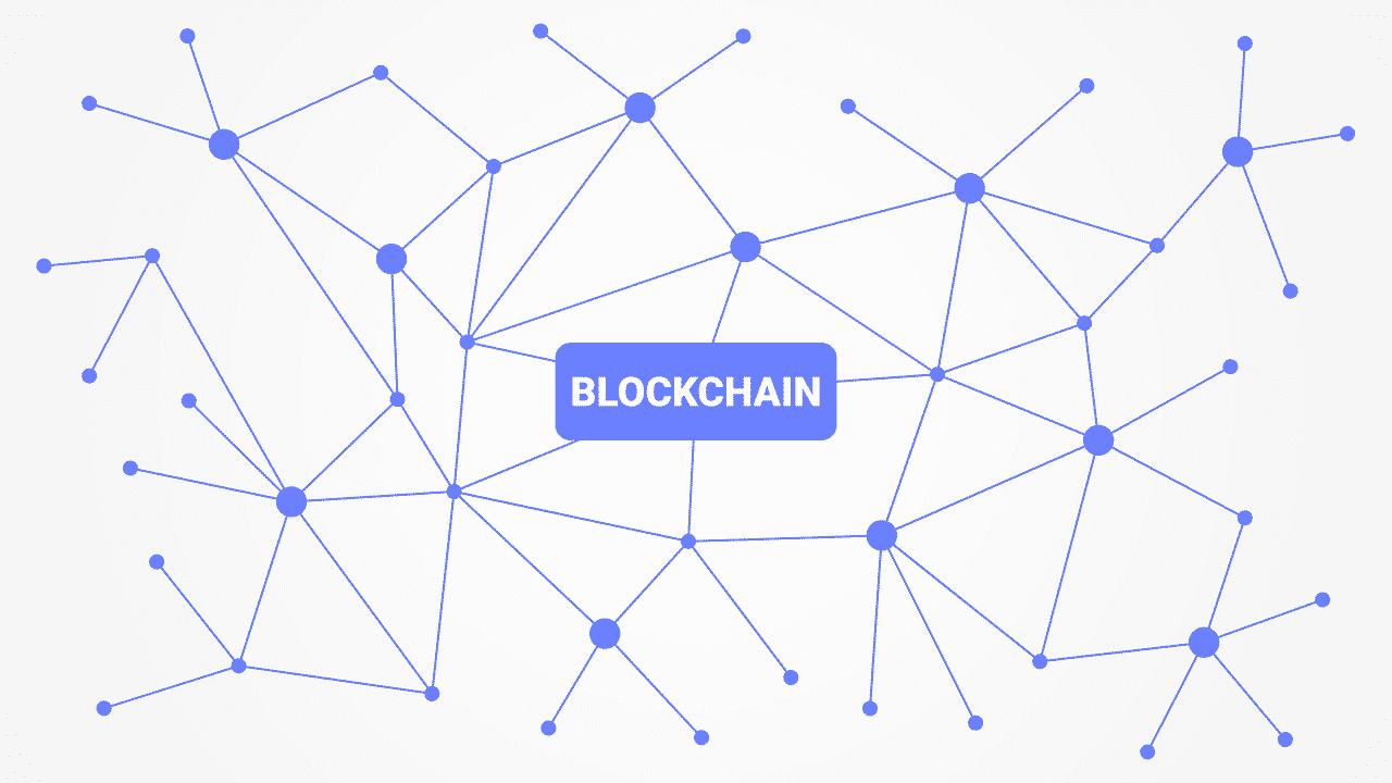 Visual illustration of a blockchain network. 