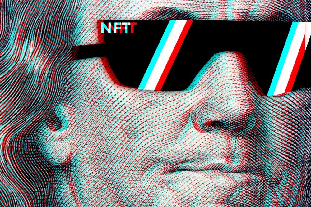 Benjamin Franklin with NFT shades