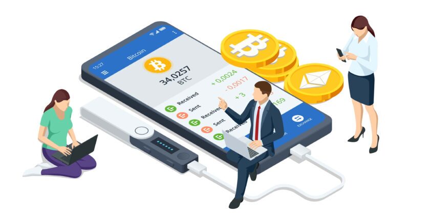 Illustration of a crypto hot wallet to illustrate crypto storage Illustration of a crypto hot wallet to illustrate crypto storage